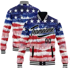 Personalized Flag Jacket, Custom Patriotic Jacket, Casual American Full-Button Jacket