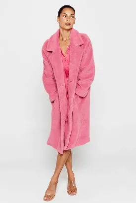 PIPPA THE LABEL Womens Selena Teddy Coat Magenta