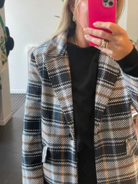 Plaid Lumber Jacket Coat- blue