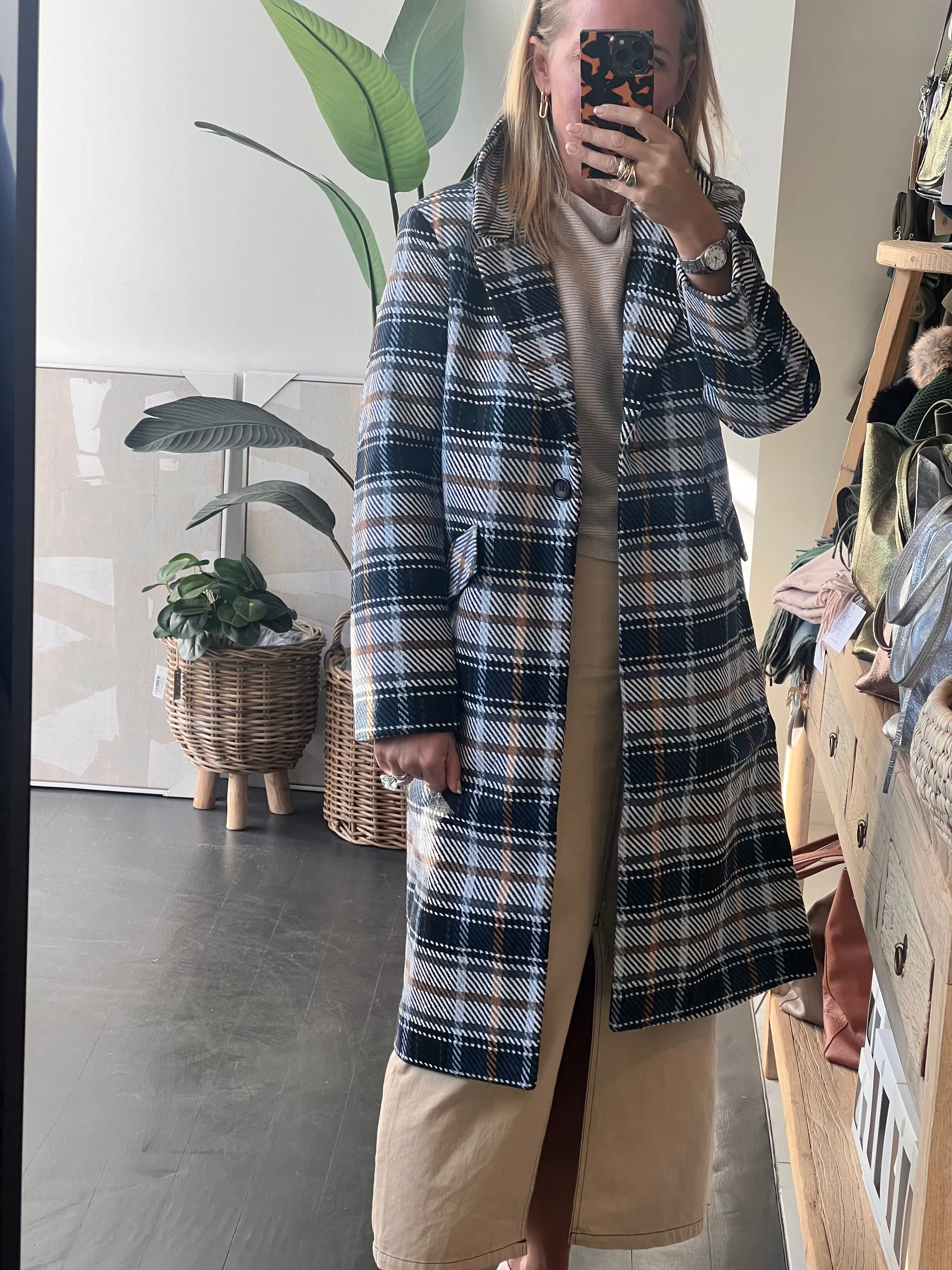 Plaid Lumber Jacket Coat- blue