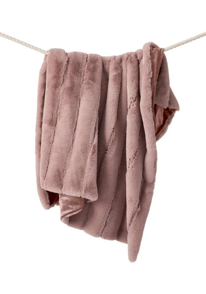 Posh Mink Rosewood Throw Faux Fur
