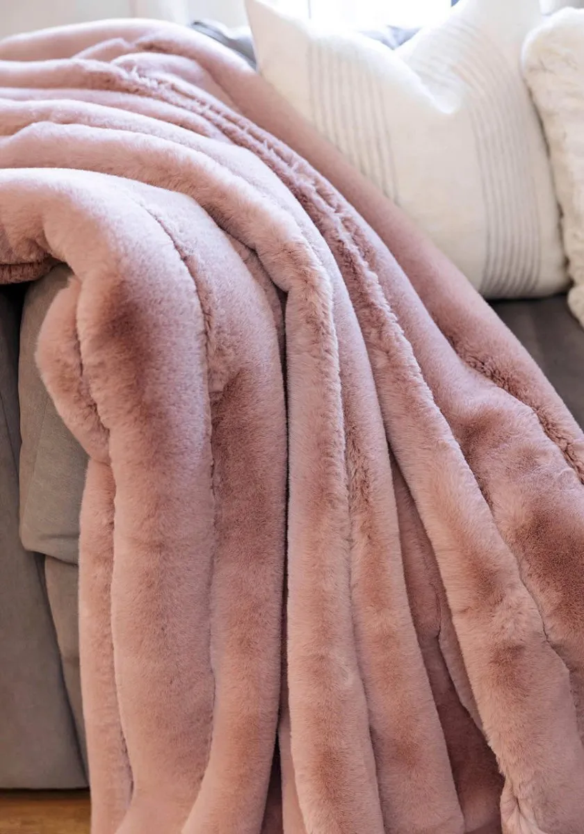 Posh Mink Rosewood Throw Faux Fur