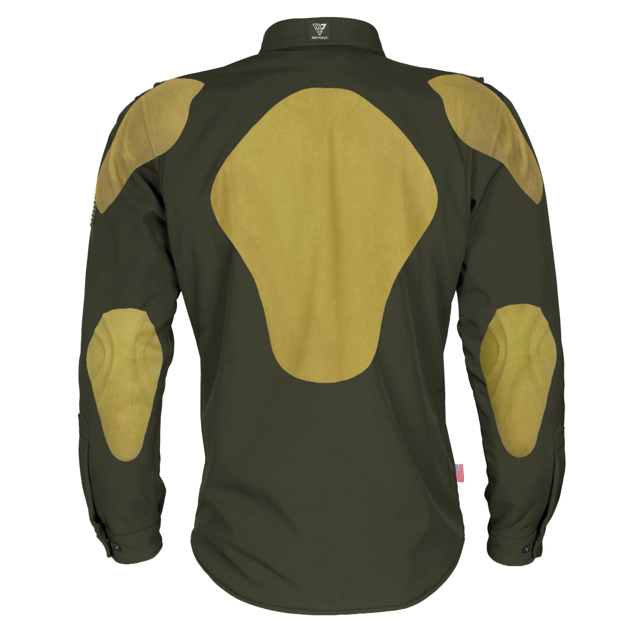 Protective SoftShell Winter Jacket for Men - Army Green Matte with Pads