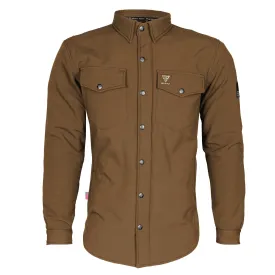 Protective SoftShell Winter Jacket for Men - Light Brown Matte with Pads