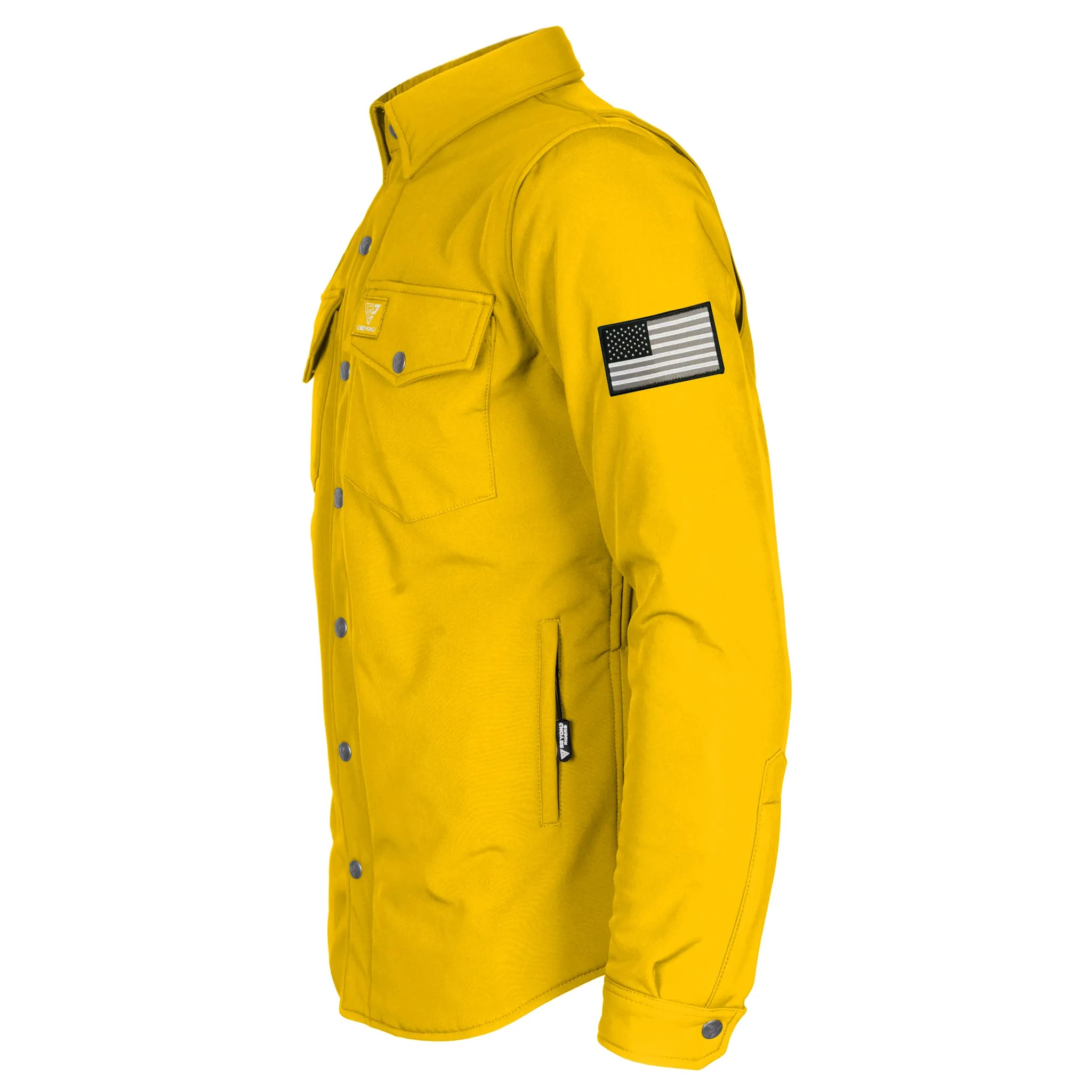 Protective SoftShell Winter Jacket for Men - Yellow Matte with Pads
