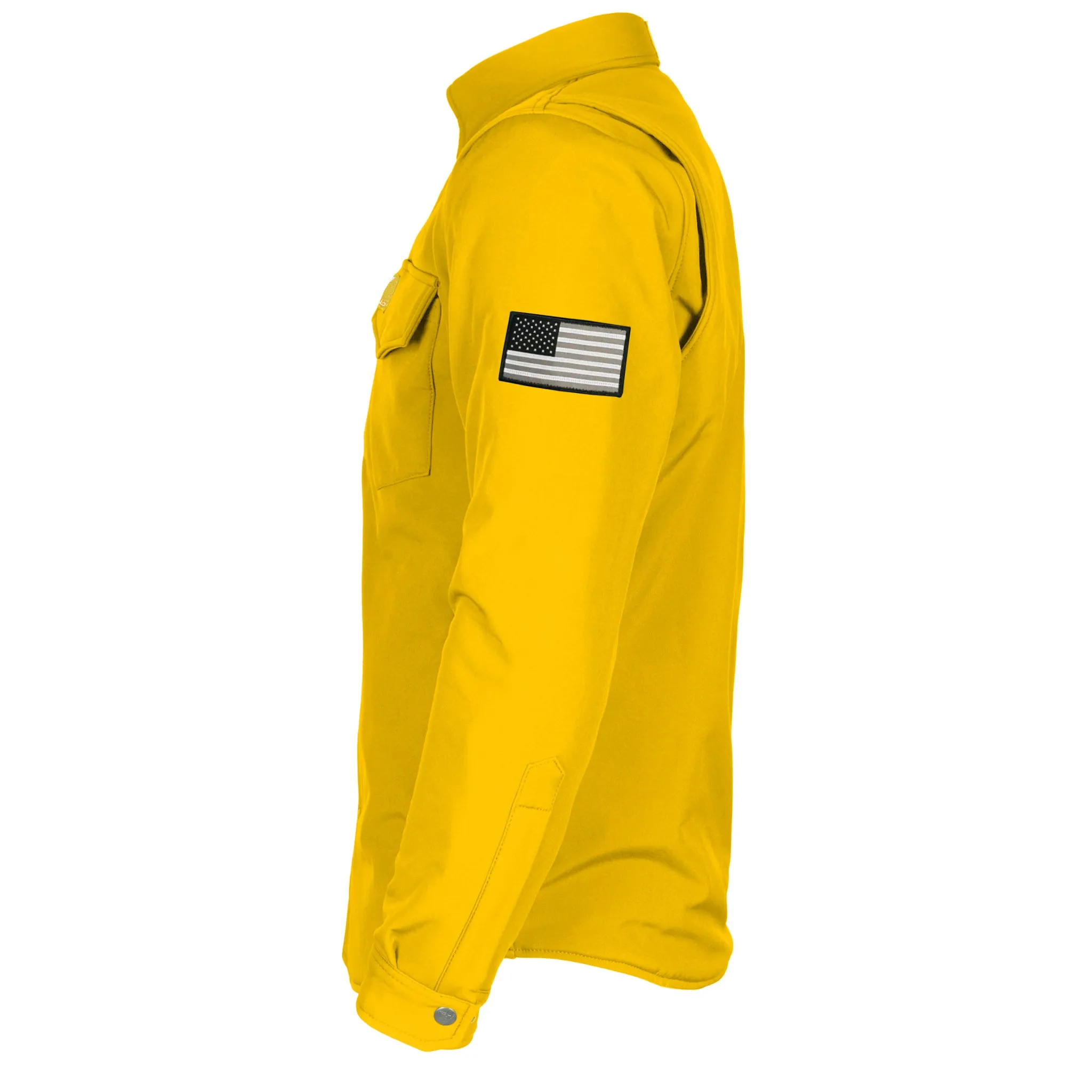 Protective SoftShell Winter Jacket for Men - Yellow Matte with Pads