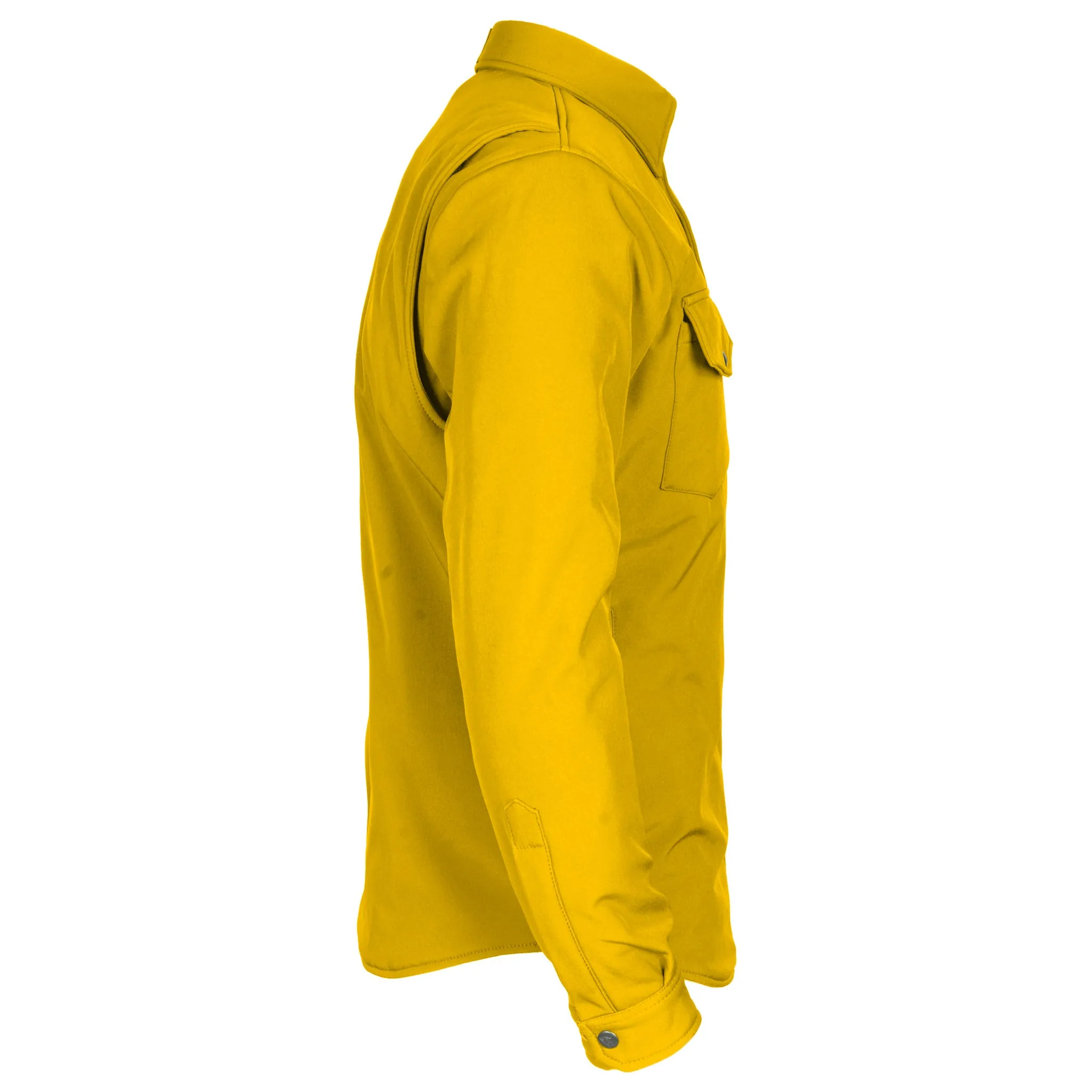Protective SoftShell Winter Jacket for Men - Yellow Matte with Pads