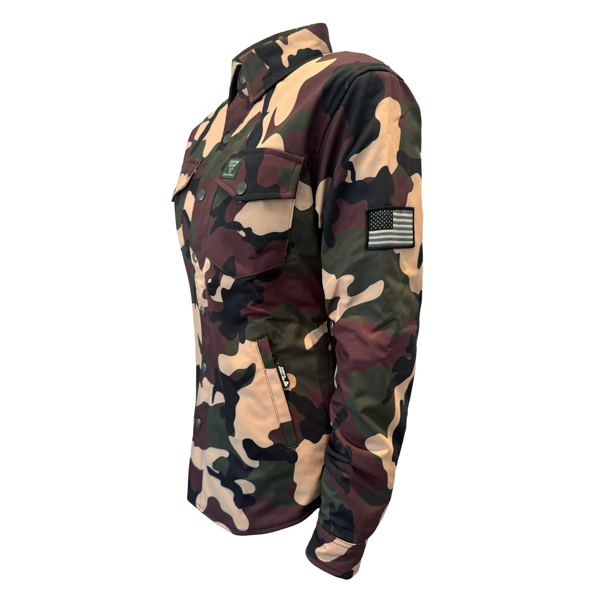 Protective SoftShell Winter Jacket for Women Camouflage Knight Hawk with Pads