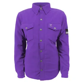 Protective SoftShell Winter Jacket for Women – Purple Matte with Pads