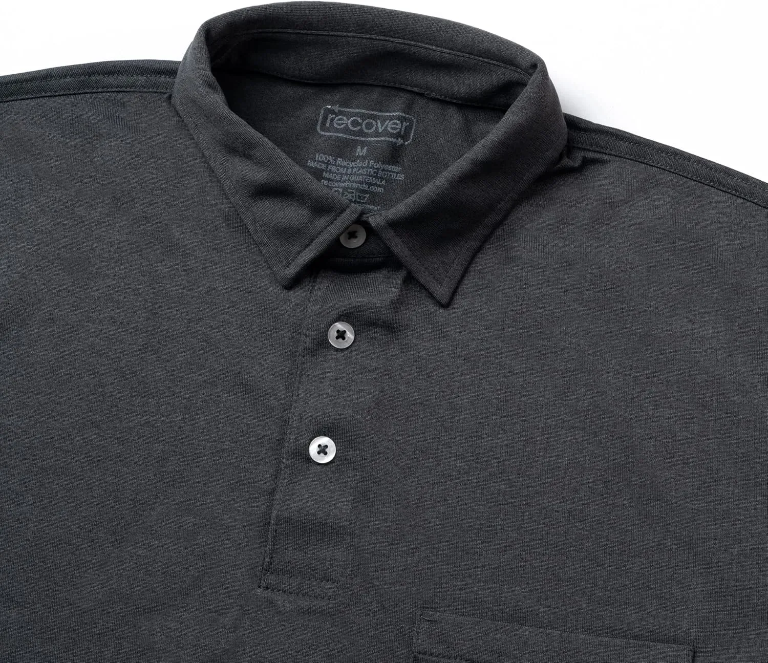 Recover Men's Recycled Polyester Polo Shirt  Moisture-Wicking, Lightweight & Breathable, Athletic Fit