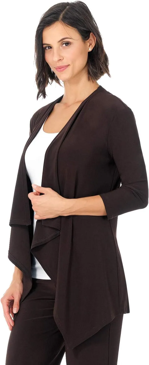 Rekucci Travel in Style Women's Essential Soft Knit Fluid Throw Over Jacket