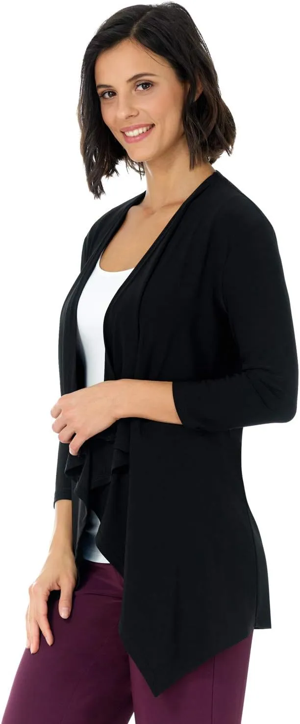 Rekucci Travel in Style Women's Essential Soft Knit Fluid Throw Over Jacket