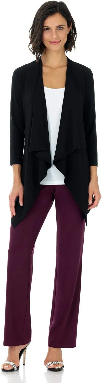Rekucci Travel in Style Women's Essential Soft Knit Fluid Throw Over Jacket