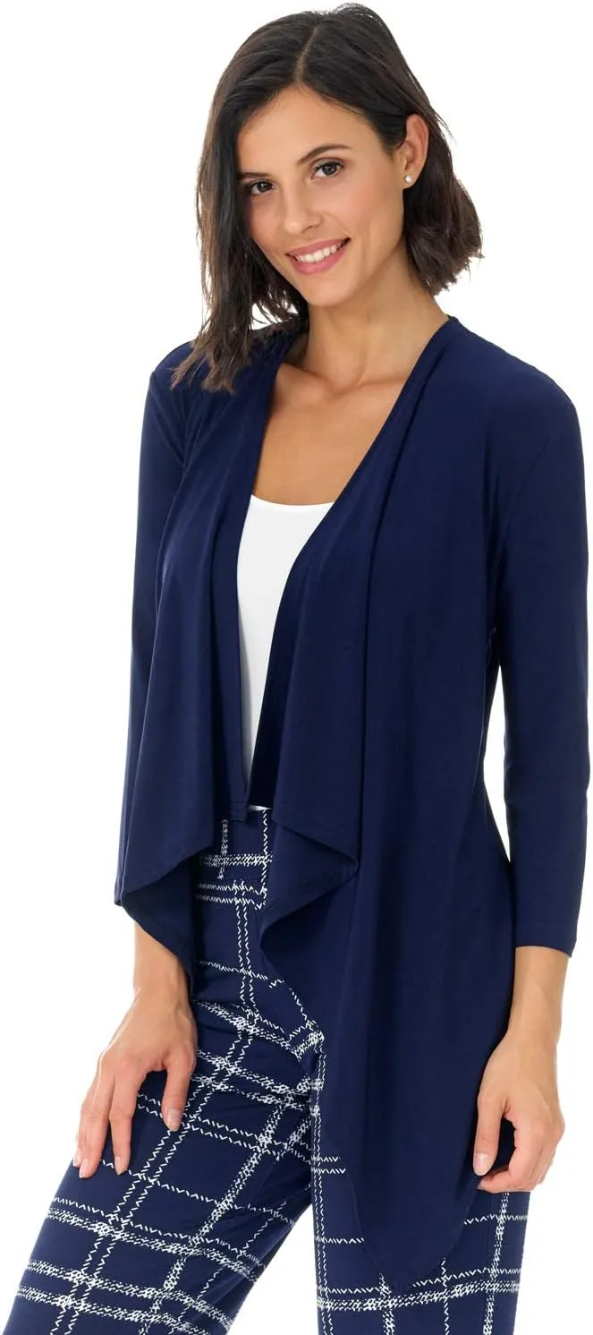 Rekucci Travel in Style Women's Essential Soft Knit Fluid Throw Over Jacket