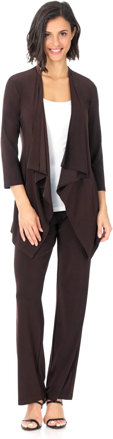 Rekucci Travel in Style Women's Essential Soft Knit Fluid Throw Over Jacket