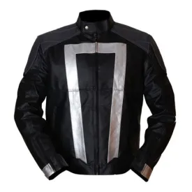 RW AUTHENTIC SHEEPSKIN AGENTS OF SHIELD GABRIEL LUNA GHOST RIDER GENUINE LEATHER JACKET