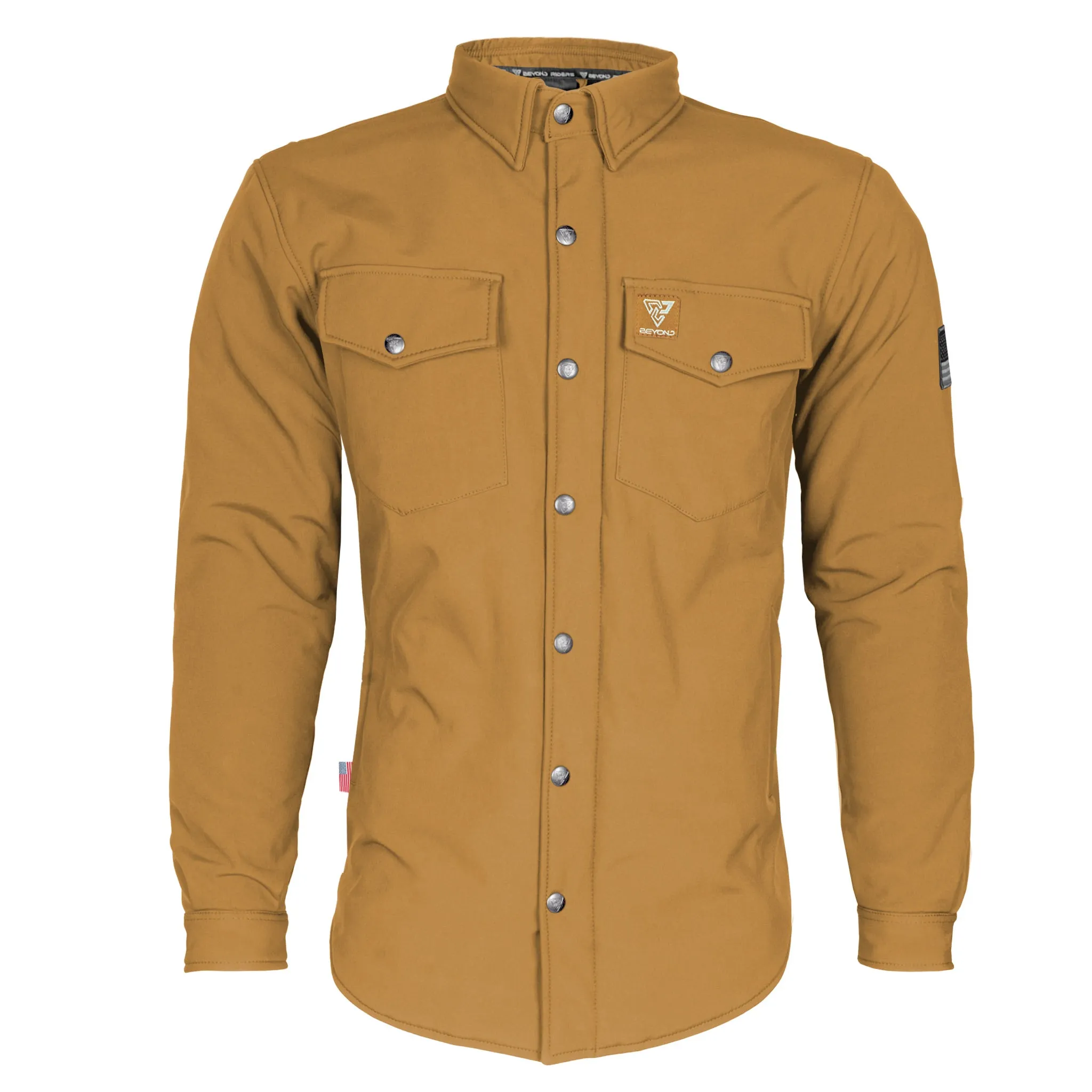 SALE Protective SoftShell Winter Jacket for Men - Mustard Matte with Pads