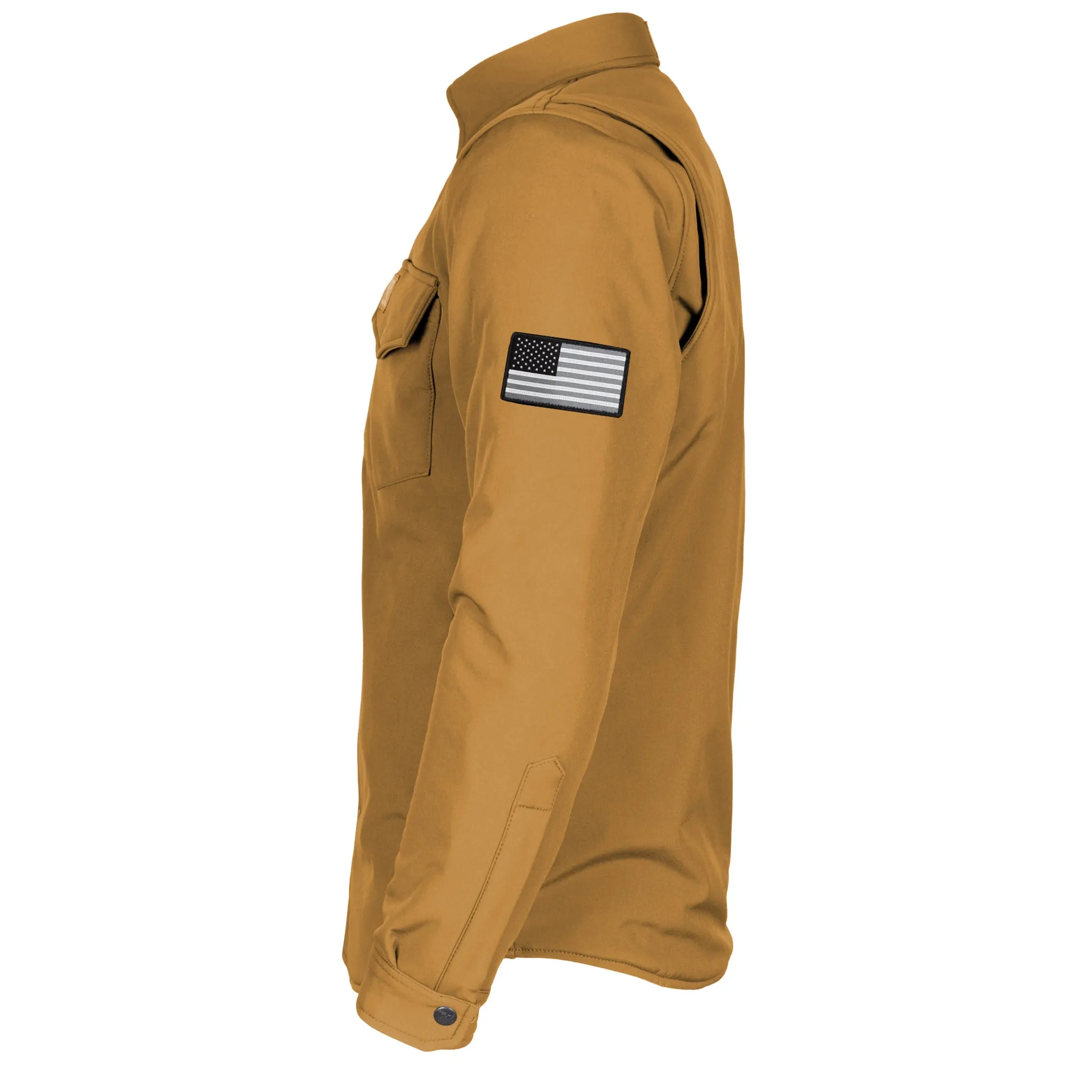 SALE Protective SoftShell Winter Jacket for Men - Mustard Matte with Pads