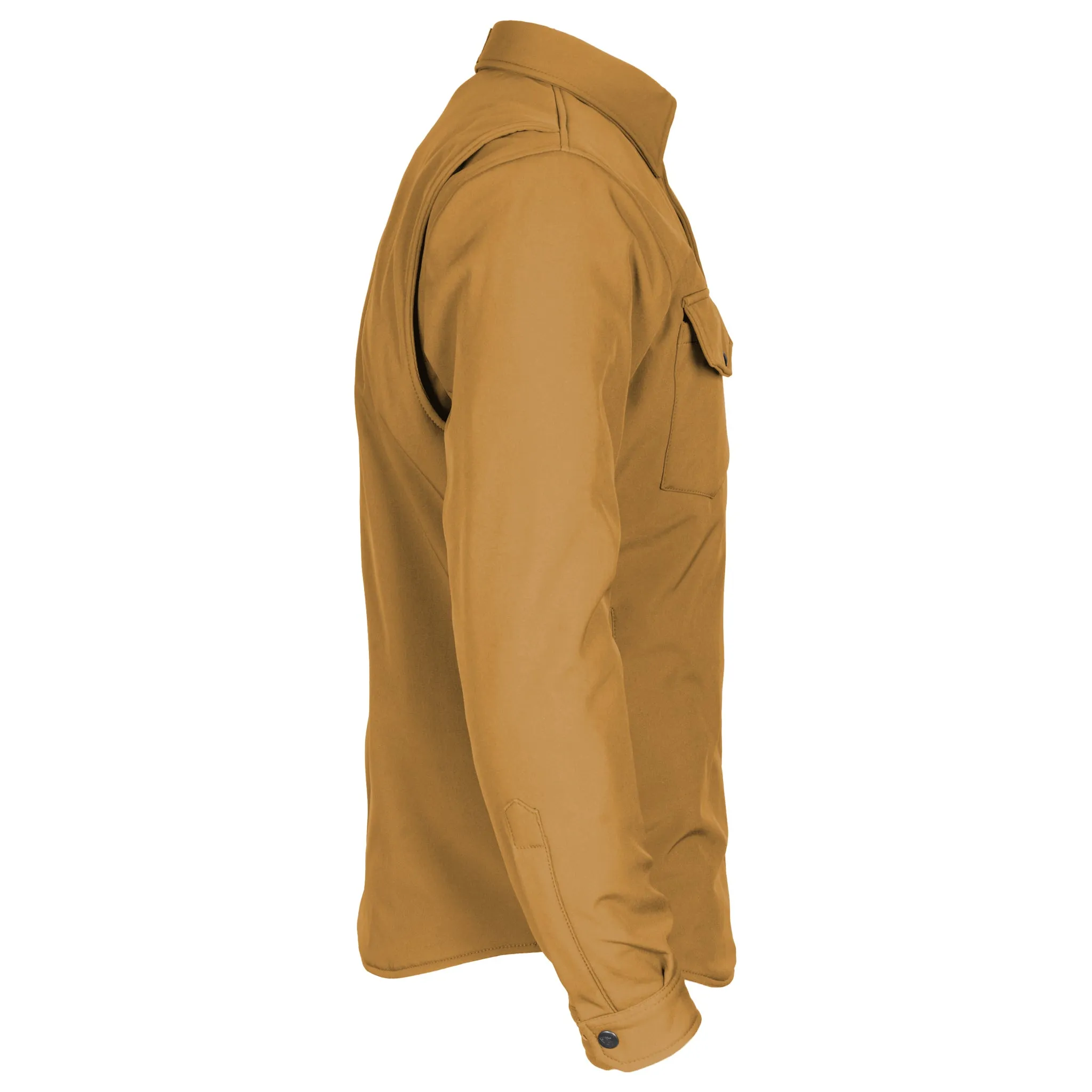 SALE Protective SoftShell Winter Jacket for Men - Mustard Matte with Pads