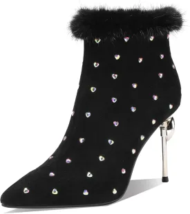Sexy Dress Stiletto Booties for Women Pointed Toe Ankle Boots