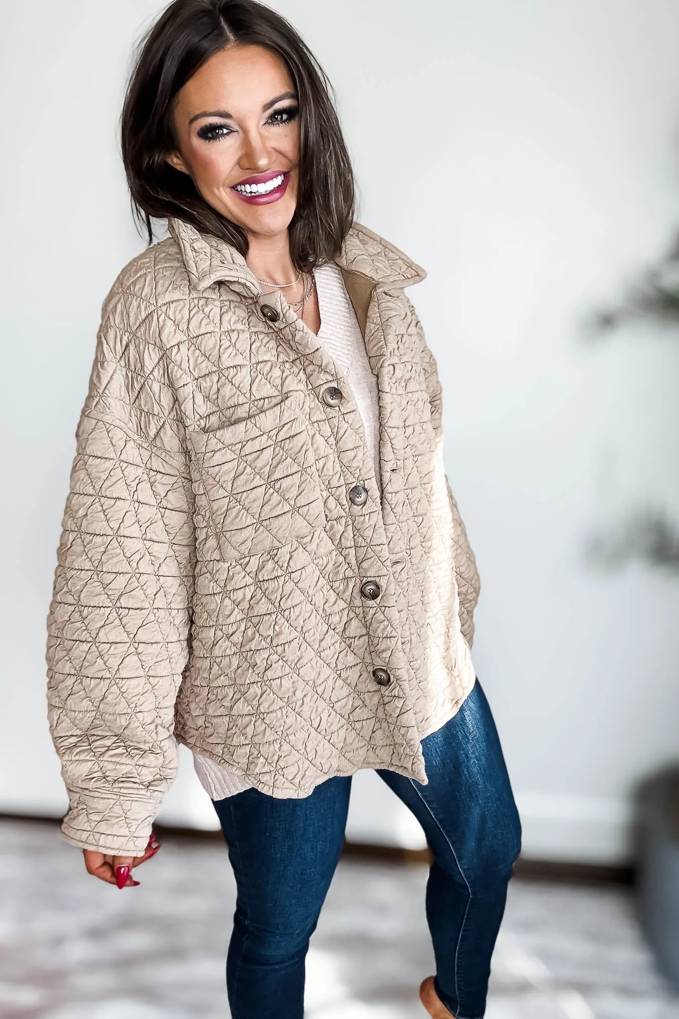 Taupe Quilted Jacket