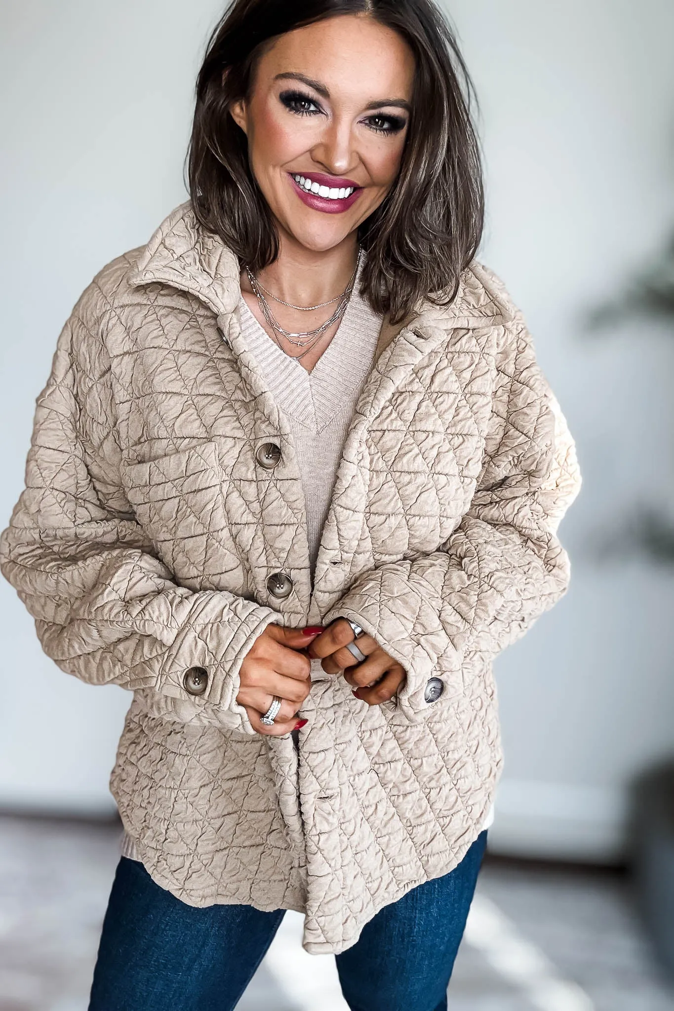 Taupe Quilted Jacket