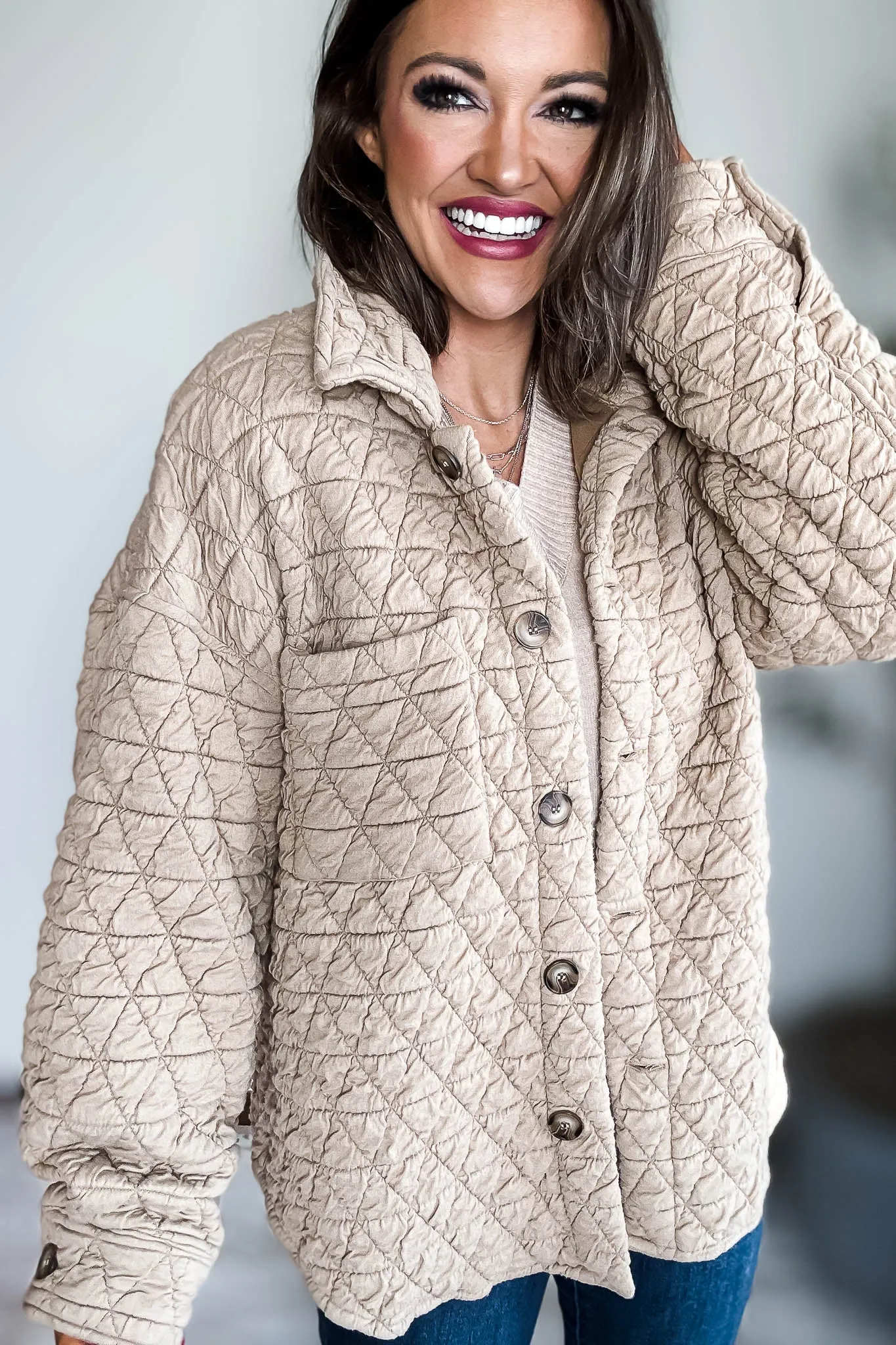 Taupe Quilted Jacket