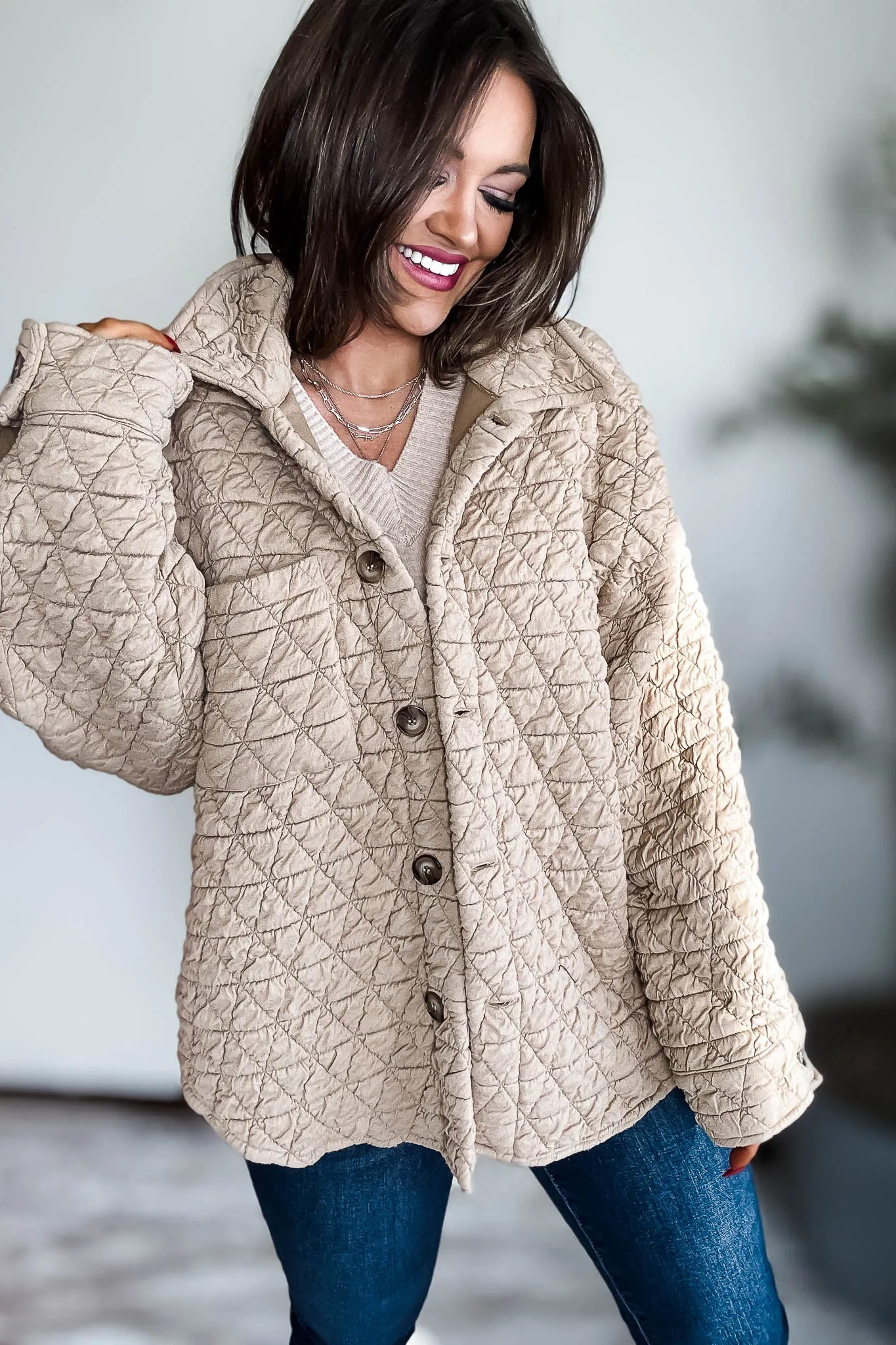 Taupe Quilted Jacket