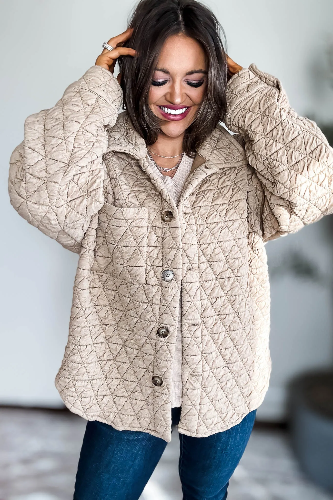 Taupe Quilted Jacket