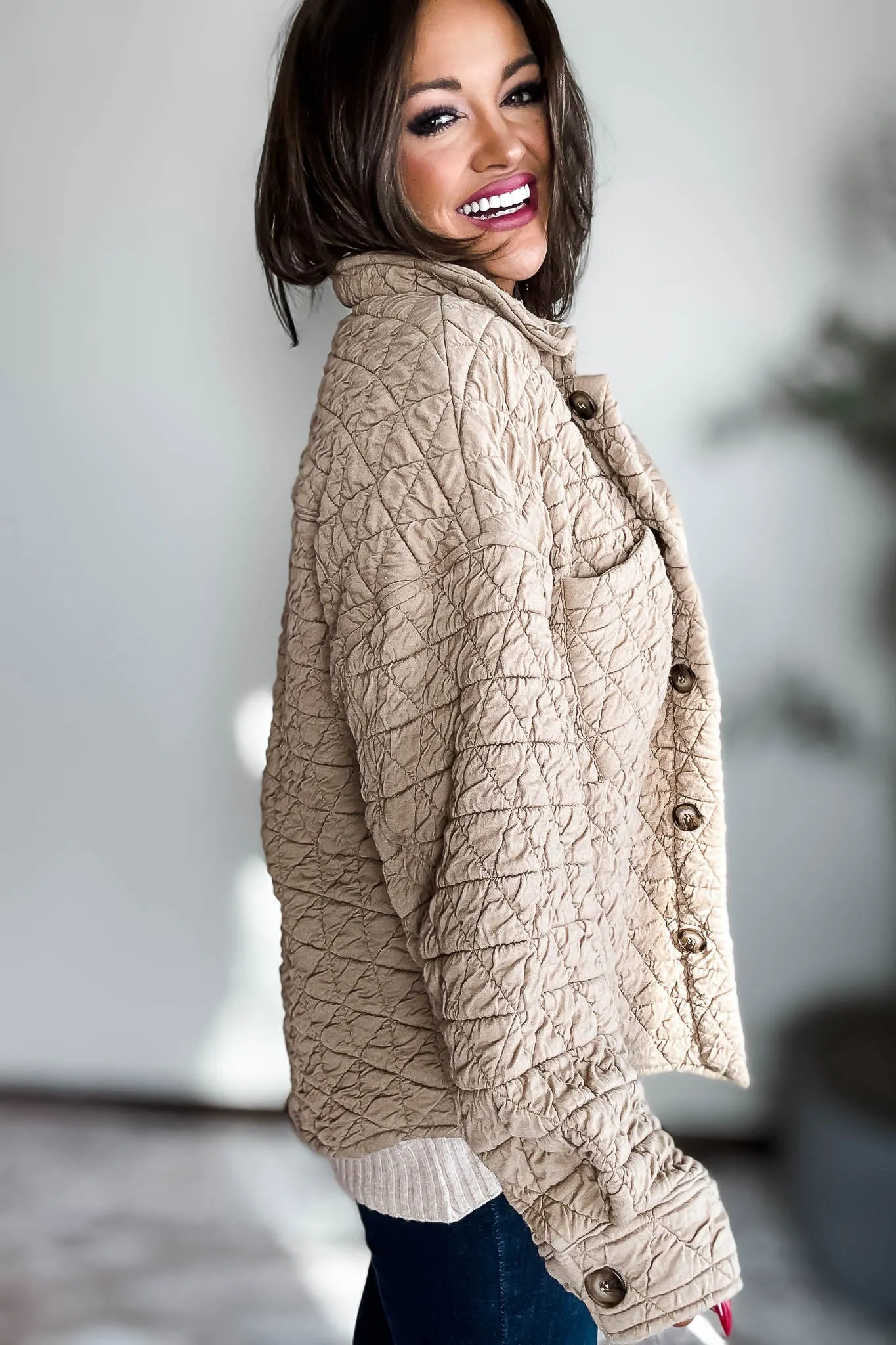 Taupe Quilted Jacket